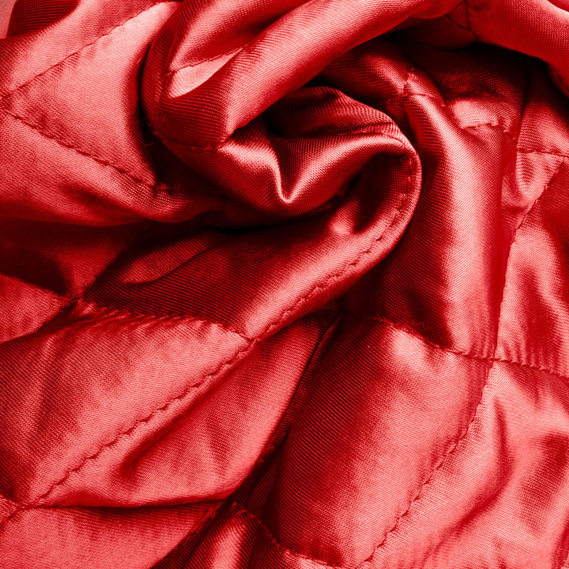 Quilted Satin Lining - Dark red