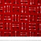 CHARLIE Printed Flannelette - Arrow patch - Red