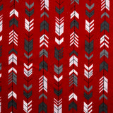 CHARLIE Printed Flannelette - Arrow stripes - Red