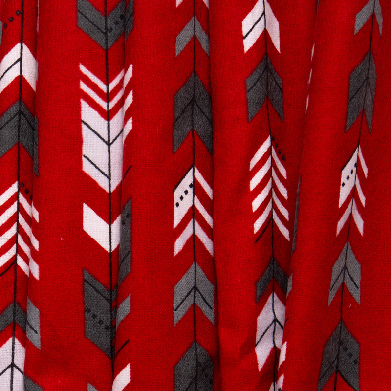 CHARLIE Printed Flannelette - Arrow stripes - Red