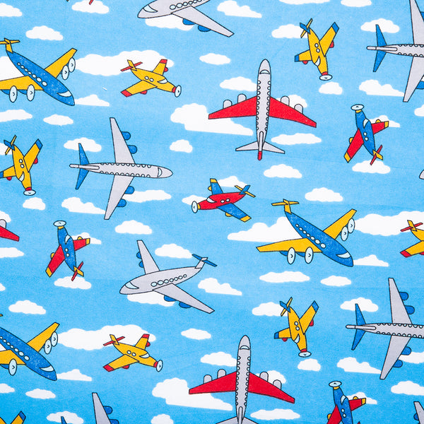 CHARLIE Printed Flannelette - Fly by - Turquoise