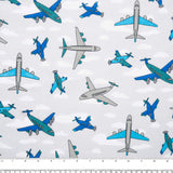 CHARLIE Printed Flannelette - Fly by - Grey