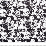 Flanellette Imprimée CHARLIE - Silhouette fleur - Blanc / Noir