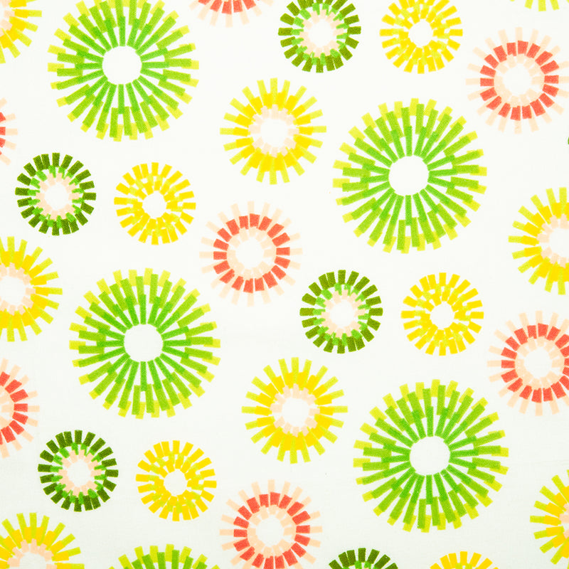 CHARLIE Printed Flannelette - Spiro cercle - Lime