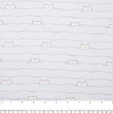 CHARLIE Printed Flannelette - Cats on clothlines - Blue
