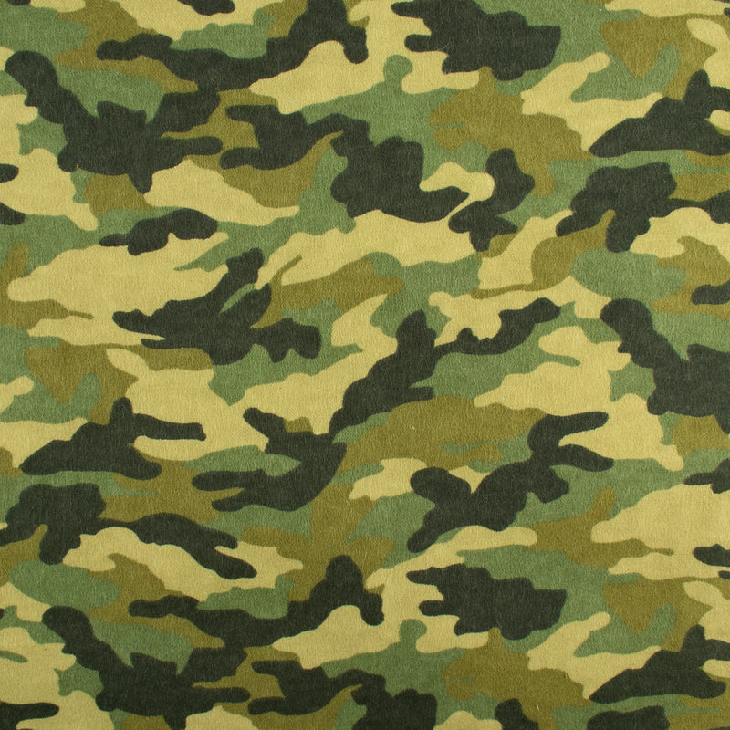 Flanellette Imprimée CHARLIE - Camouflage - Vert