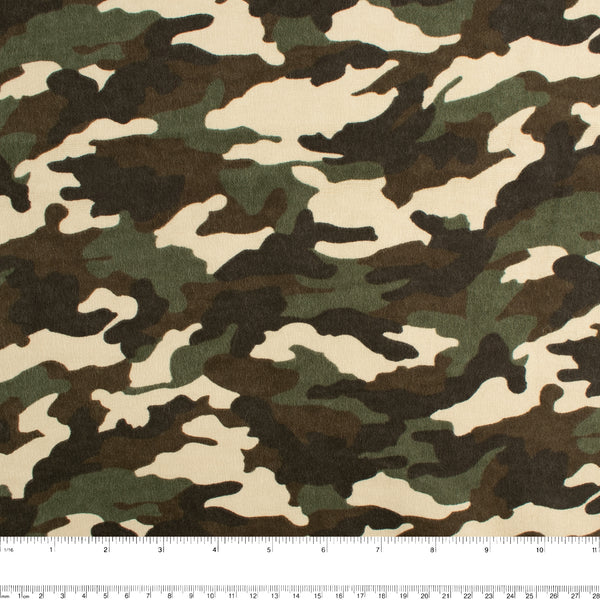 CHARLIE Printed Flannelette - Camouflage - Brown