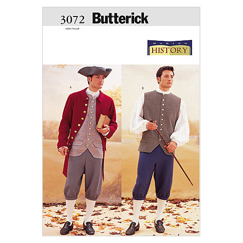 B3072 Historical Costume (Coat, Vest, Shirt, Pants and Hat)