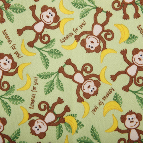 Babyville Boutique Waterproof PUL Fabric Monkey Green 165cm (64 inches)