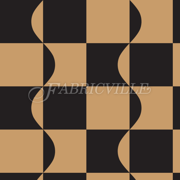 Combinaison de carrés et de lignes ondulées