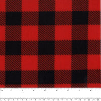 Buffalo check Anti-pill Fleece Print - red / black