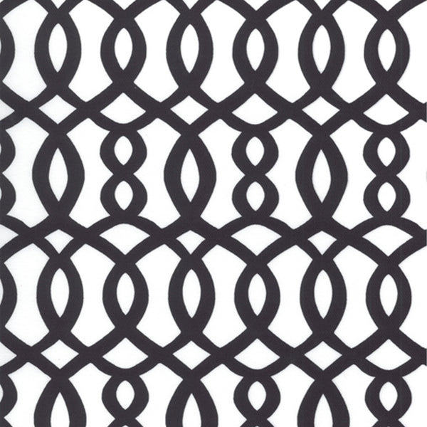 12 x 12 po Échantillon - Tissu décor maison - Signature Maddy 1023 - noir, blanc