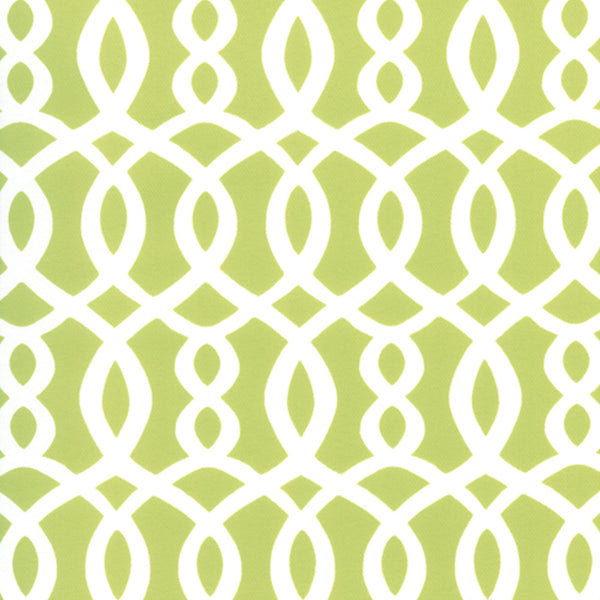 12 x 12 po Échantillon - Tissu décor maison - Signature Maddy 1042 - vert, blanc