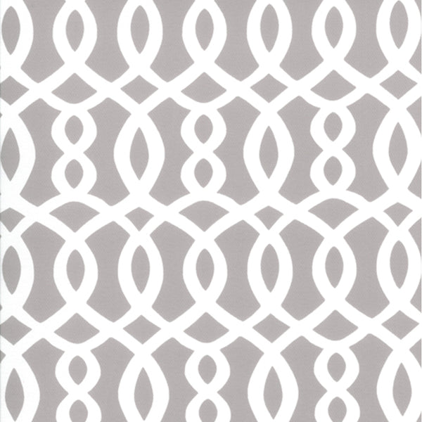 12 x 12 po Échantillon - Tissu décor maison - Signature Maddy 1063 - gris, blanc