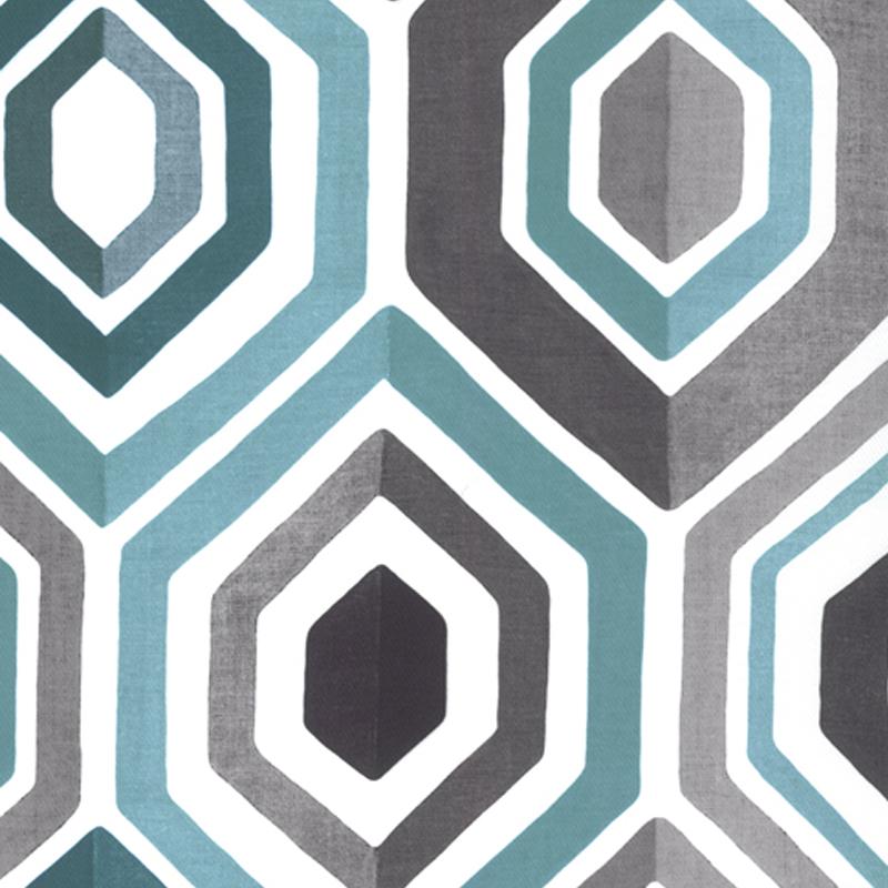 9 x 9 inch Home Decor Fabric Swatch - Signature Signature Meeting 1130 - blue, turquoise, black, grey