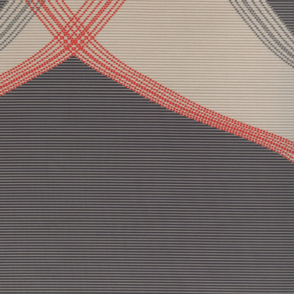 12 x 12 po Échantillon - Tissu décor maison - Signature Memory 1028 - beige, noir, rouge
