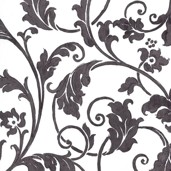 12 x 12 po Échantillon - Tissu décor maison - Signature Miyuki 134 - gris foncé, blanc