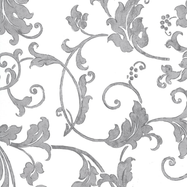 12 x 12 po Échantillon - Tissu décor maison - Signature Miyuki 137 - gris pâle, blanc
