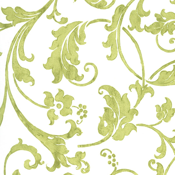 12 x 12 po Échantillon - Tissu décor maison - Signature Miyuki 132 - vert, blanc