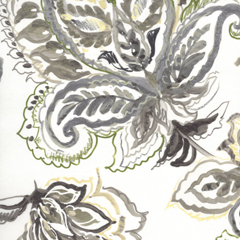 12 x 12 po Échantillon - Tissu décor maison - Signature Monastic 21 - beige, vert, gris