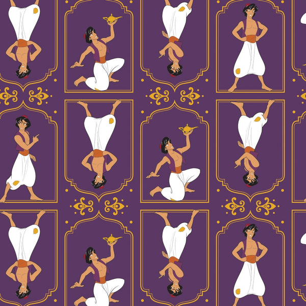 Camelot - PRIVILÈGE - Licensed Cotton Print - Aladdin frame - Purple