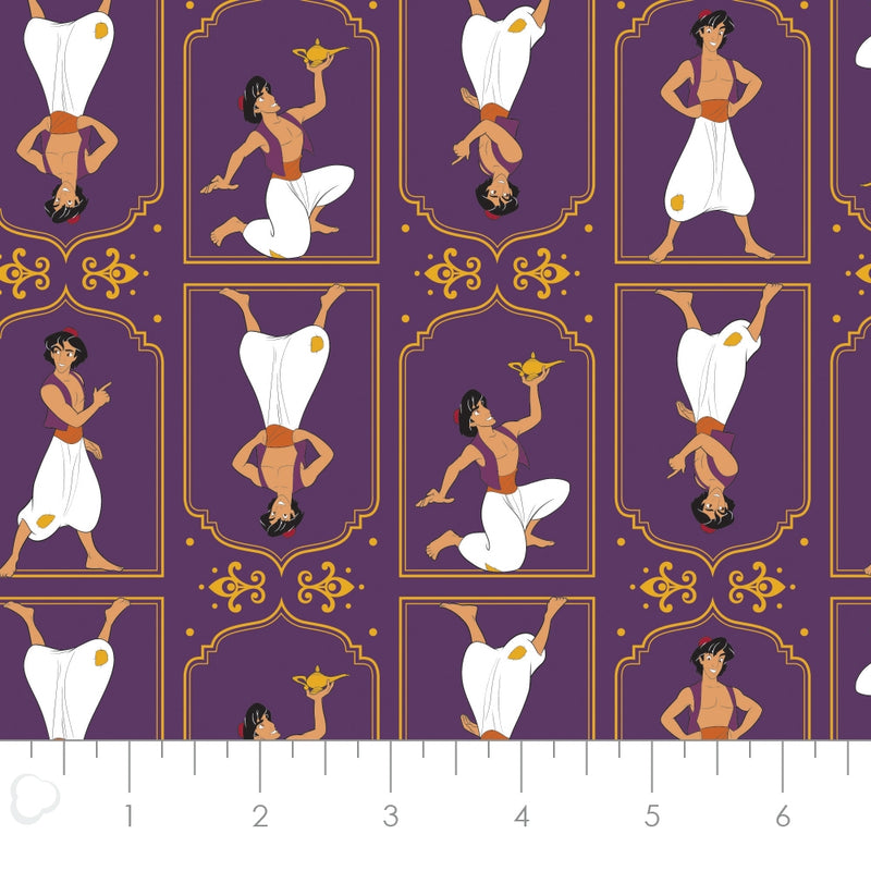 Camelot - PRIVILEGE - Coton imprimé sous licence - Aladdin cadre - Mauve