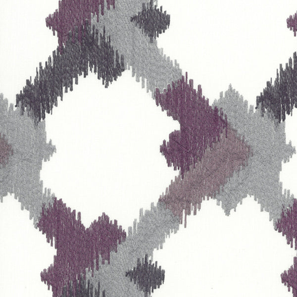 12 x 12 po Échantillon - Tissu décor maison - Signature Seduction C35 - mauve, gris