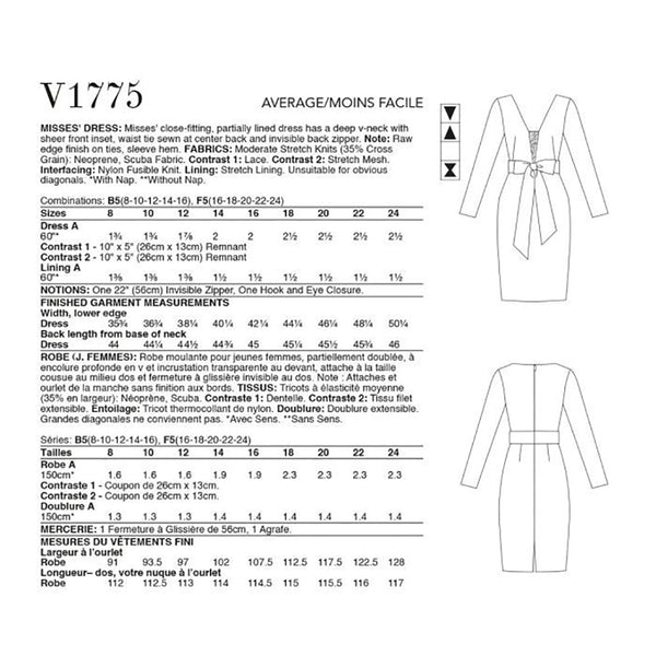 V1775 Misses' Dress