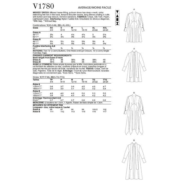 V1780 Misses' Dresses