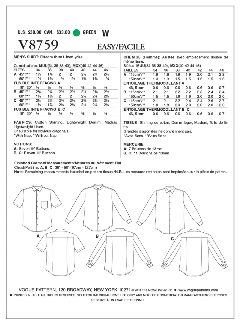 V8759 Men's Shirt - Mens