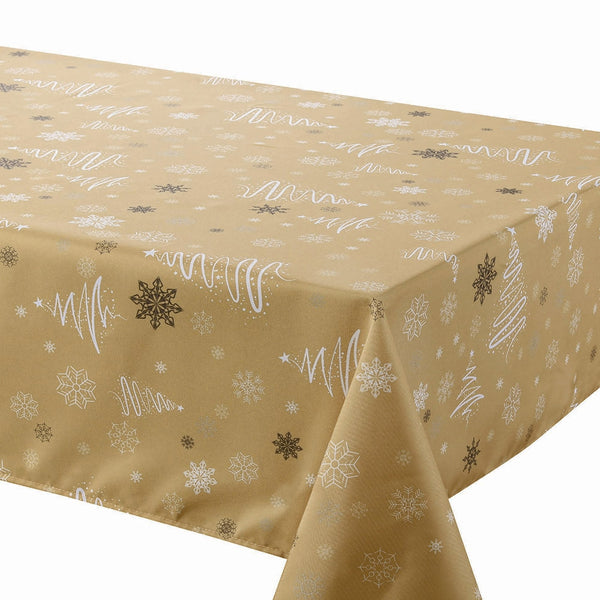 Tablecloth - Fancy Xmas Trees - Gold - 58″x108″ Rectangle