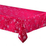 Tablecloth - Shiny Snowflakes - Red