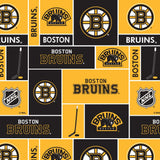 Boston Bruins - NHL Cotton Print - Squares