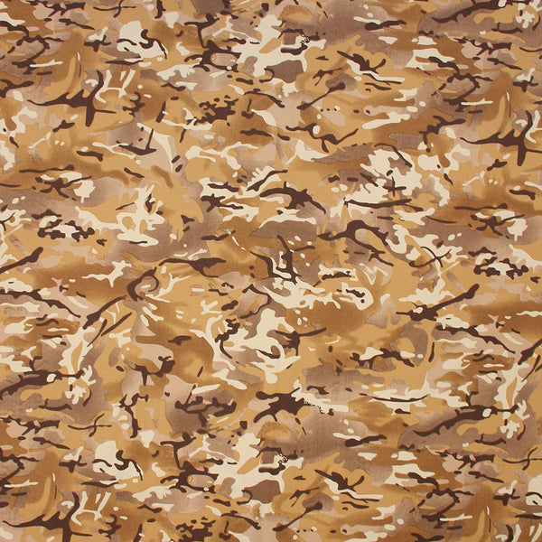 Sergé Imprimée - Mini camouflage - Chameau