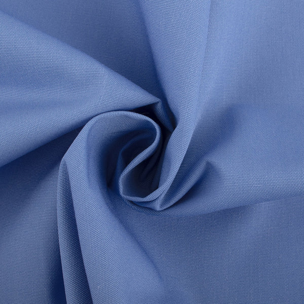 Popeline de polyester et coton - Bleu moyen