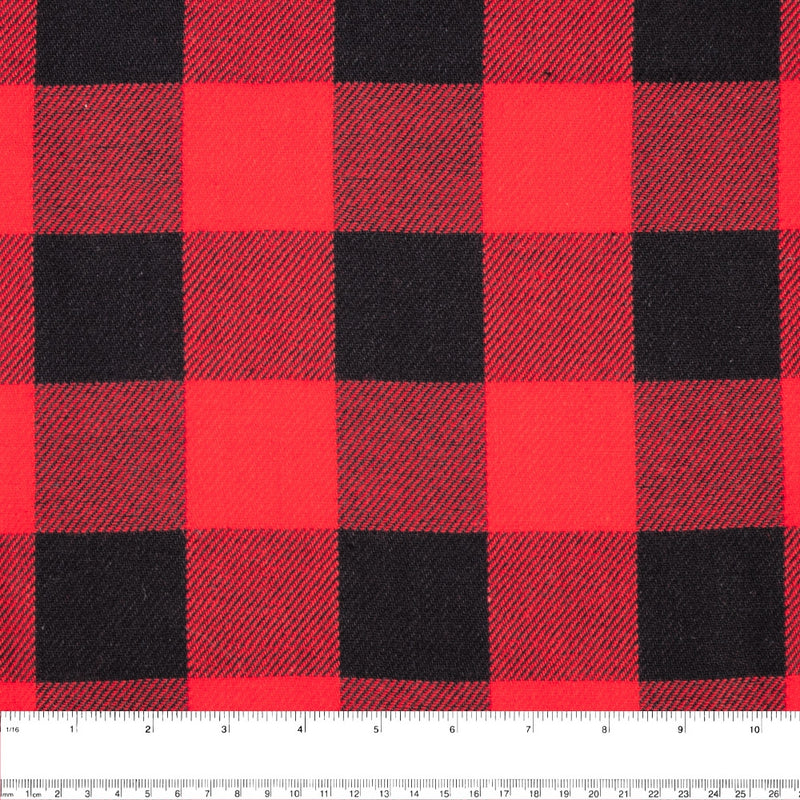 LONDON - Brushed Plaid - Red